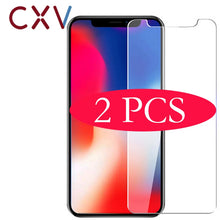 Load image into Gallery viewer, 2 Pcs Screen protector Tempered Glass for iPhone X XR XS Max Screen Protector Film Phone Verre Tremp Coque for iPhone X XR XS