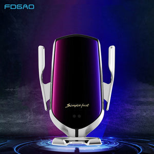 Automatic Clamping 10W Car Wireless Charger Infrared Induction Qi Fast Charging Phone Holder For iPhone XS XR X 8 Samsung S9 S10